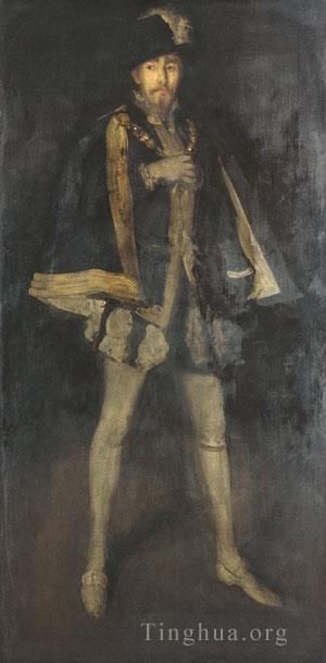 詹姆斯·阿博特·麦克尼尔·惠斯勒 的油画作品 -  《詹姆斯·阿伯特·麦克尼尔黑色编曲》