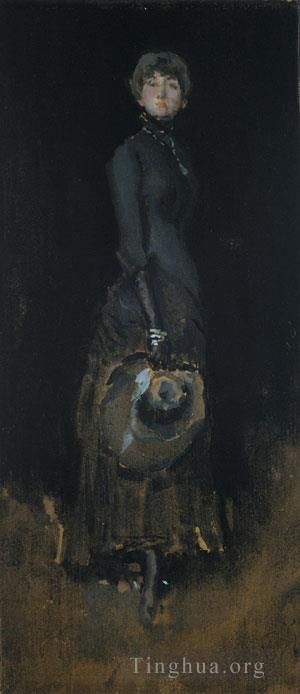 詹姆斯·阿博特·麦克尼尔·惠斯勒 的油画作品 -  《詹姆斯·阿伯特·麦克尼尔,灰衣女郎》