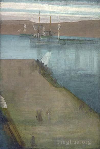 詹姆斯·阿博特·麦克尼尔·惠斯勒 的油画作品 -  《詹姆斯·阿伯特·麦克尼尔瓦尔帕莱索港》