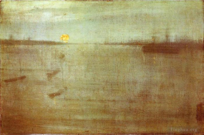 詹姆斯·阿博特·麦克尼尔·惠斯勒 的油画作品 -  《夜曲蓝色和金色南安普敦水》