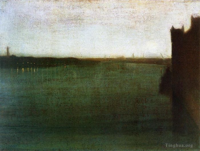 詹姆斯·阿博特·麦克尼尔·惠斯勒 的油画作品 -  《夜曲灰和金色》