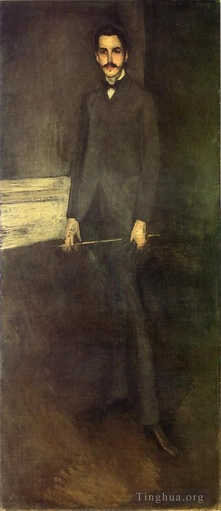 詹姆斯·阿博特·麦克尼尔·惠斯勒 的油画作品 -  《乔治·W·范德比尔特的肖像》