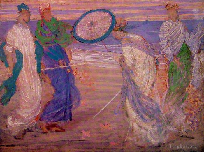 詹姆斯·阿博特·麦克尼尔·惠斯勒 的油画作品 -  《蓝色与粉色的交响曲》