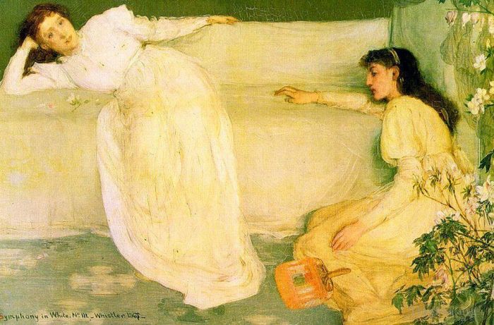 詹姆斯·阿博特·麦克尼尔·惠斯勒 的油画作品 -  《白衣交响曲第三号》