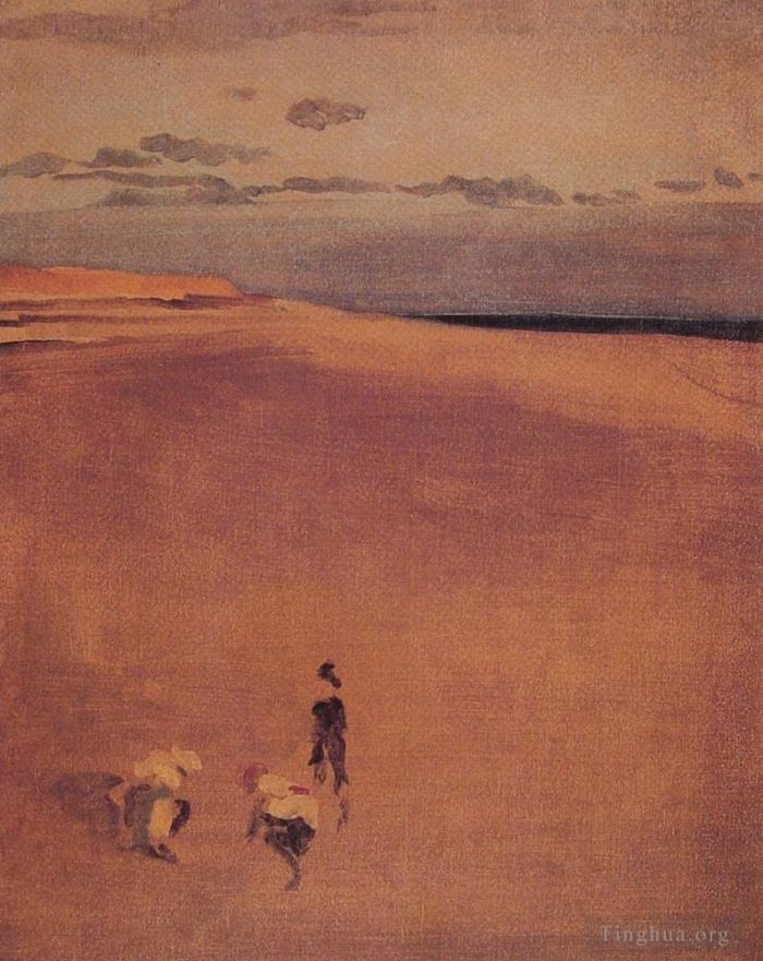 詹姆斯·阿博特·麦克尼尔·惠斯勒 的油画作品 -  《塞尔西比尔海滩》