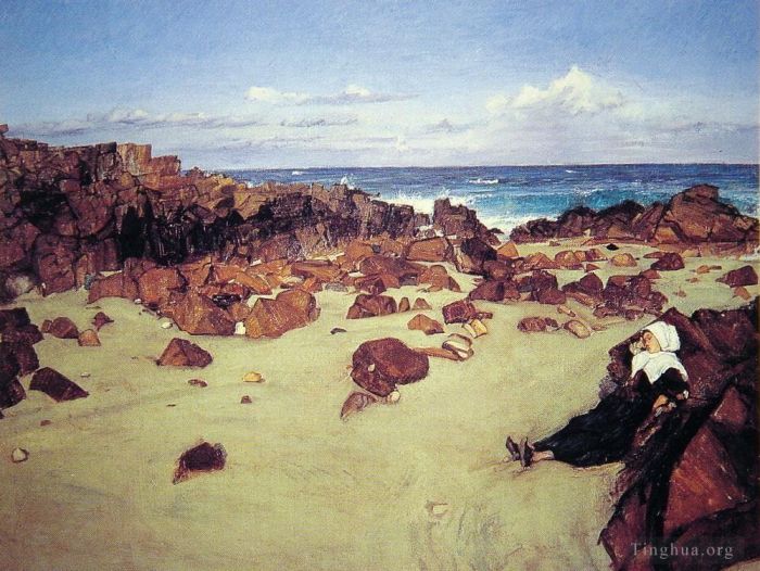 詹姆斯·阿博特·麦克尼尔·惠斯勒 的油画作品 -  《布列塔尼海岸》