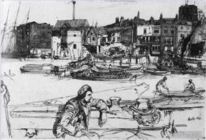 艺术家詹姆斯·阿博特·麦克尼尔·惠斯勒作品《黑狮码头》