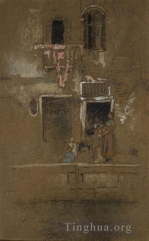 詹姆斯·阿博特·麦克尼尔·惠斯勒 的各类绘画作品 -  《詹姆斯·阿伯特·麦克尼尔粉色和棕色便条》