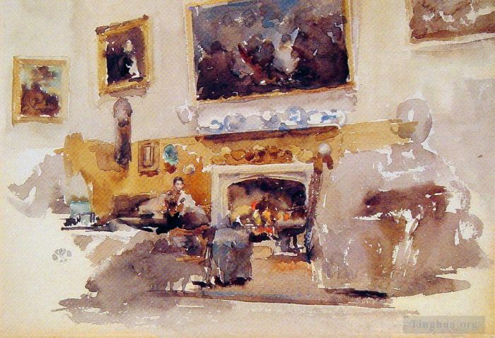 詹姆斯·阿博特·麦克尼尔·惠斯勒 的各类绘画作品 -  《莫尔比厅》
