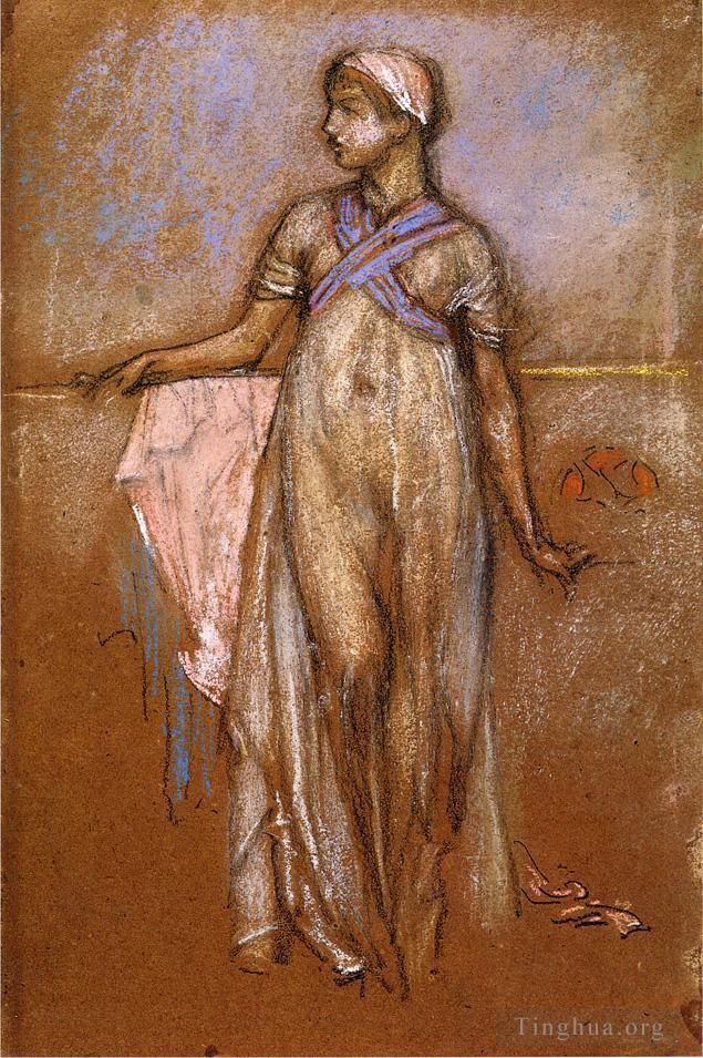 詹姆斯·阿博特·麦克尼尔·惠斯勒 的各类绘画作品 -  《希腊女奴又名《紫罗兰与玫瑰变奏曲》》