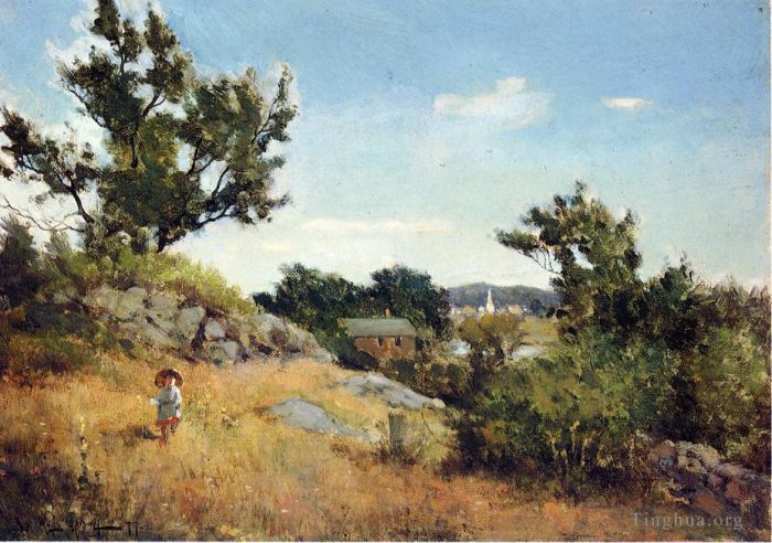 威拉德·勒罗伊·梅特卡夫 的油画作品 -  《村庄景观》