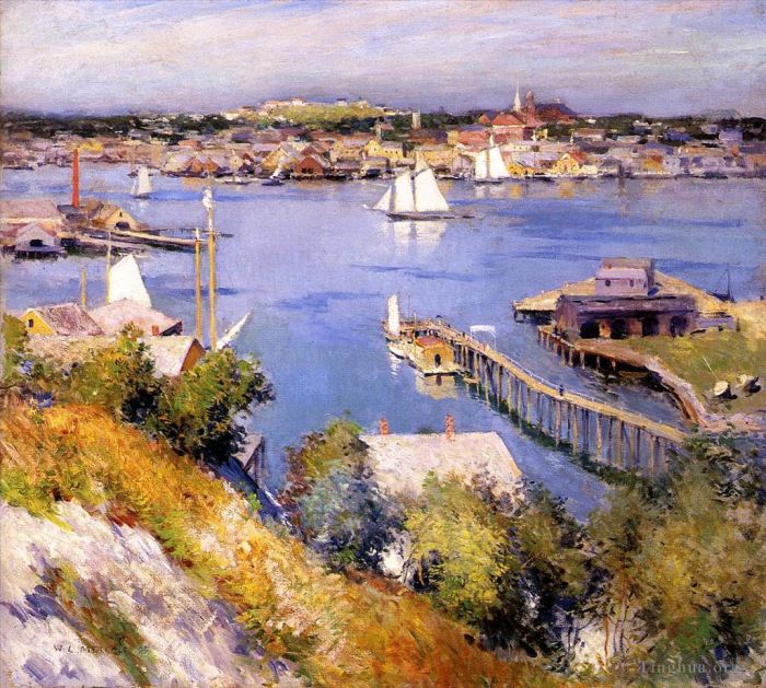 威拉德·勒罗伊·梅特卡夫 的油画作品 -  《格洛斯特港》