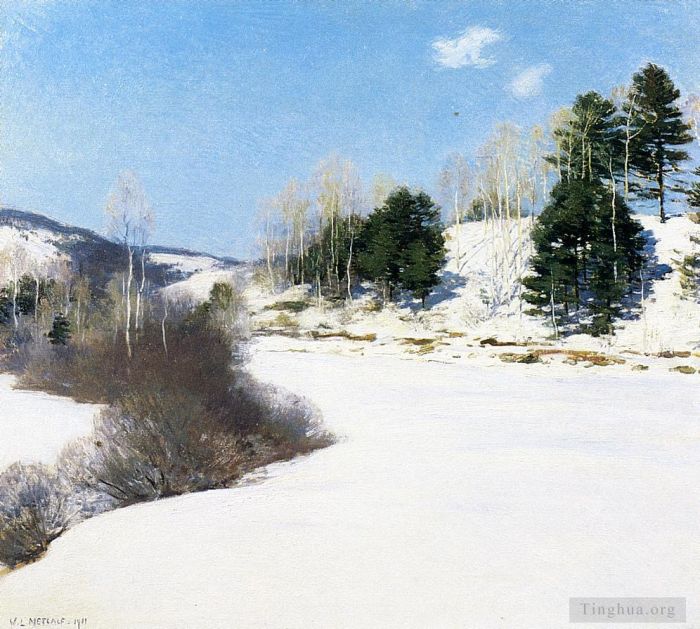 威拉德·勒罗伊·梅特卡夫 的油画作品 -  《冬日的寂静》