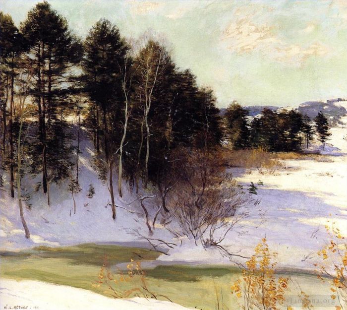 威拉德·勒罗伊·梅特卡夫 的油画作品 -  《解冻溪》