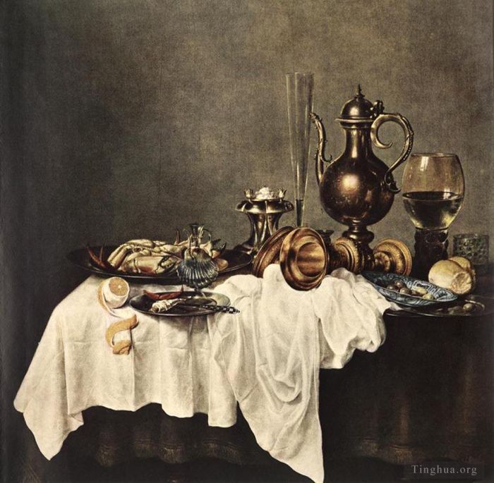 威廉·克莱兹·海达 的油画作品 -  《螃蟹静物早餐》