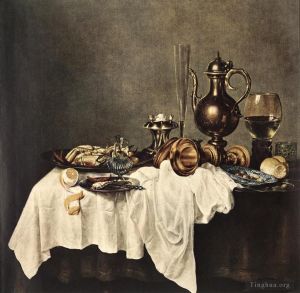 艺术家威廉·克莱兹·海达作品《螃蟹静物早餐》
