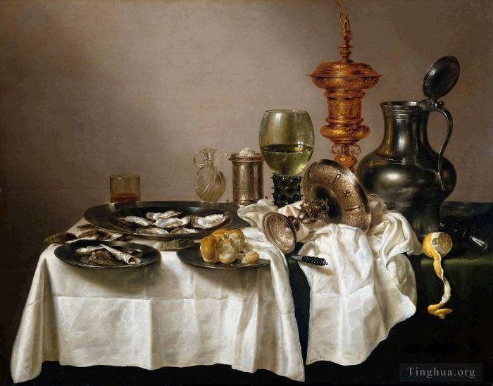 威廉·克莱兹·海达 的油画作品 -  《镀金静物》