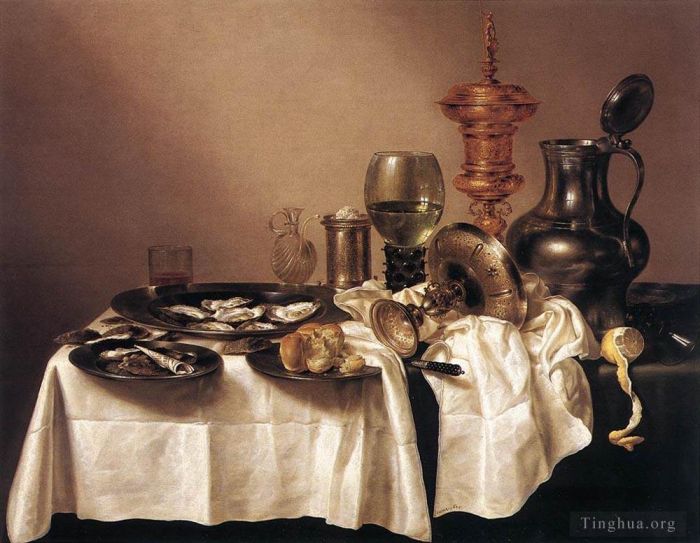 威廉·克莱兹·海达 的油画作品 -  《静物与镀金高脚杯》