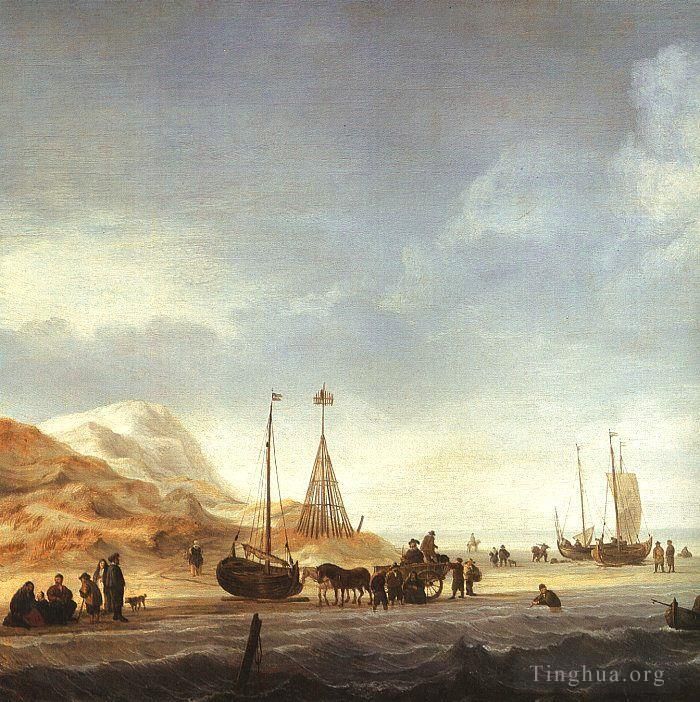 小威廉·凡·德·维尔德 的油画作品 -  《海滩》