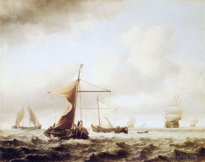 小威廉·凡·德·维尔德 的油画作品 -  《微风》
