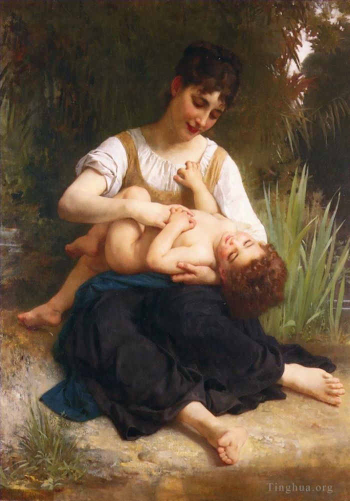 威廉·阿道夫·布格罗 的油画作品 -  《阿道夫·朱内,(Adolphe,Juene),儿童微型军团》