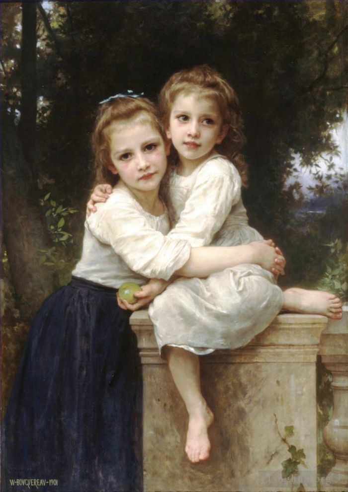 威廉·阿道夫·布格罗 的油画作品 -  《两姐妹》
