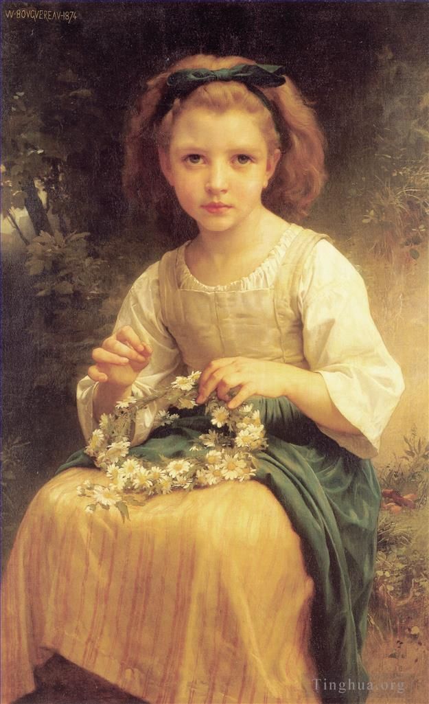 威廉·阿道夫·布格罗 的油画作品 -  《孩子们的皇冠》