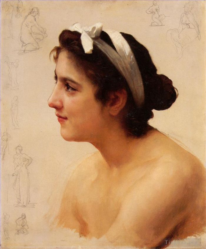 威廉·阿道夫·布格罗 的油画作品 -  《爱的沙丘女性练习曲》