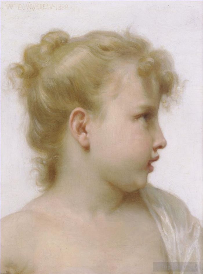 威廉·阿道夫·布格罗 的油画作品 -  《小女孩的练习曲,小女孩的练习曲》