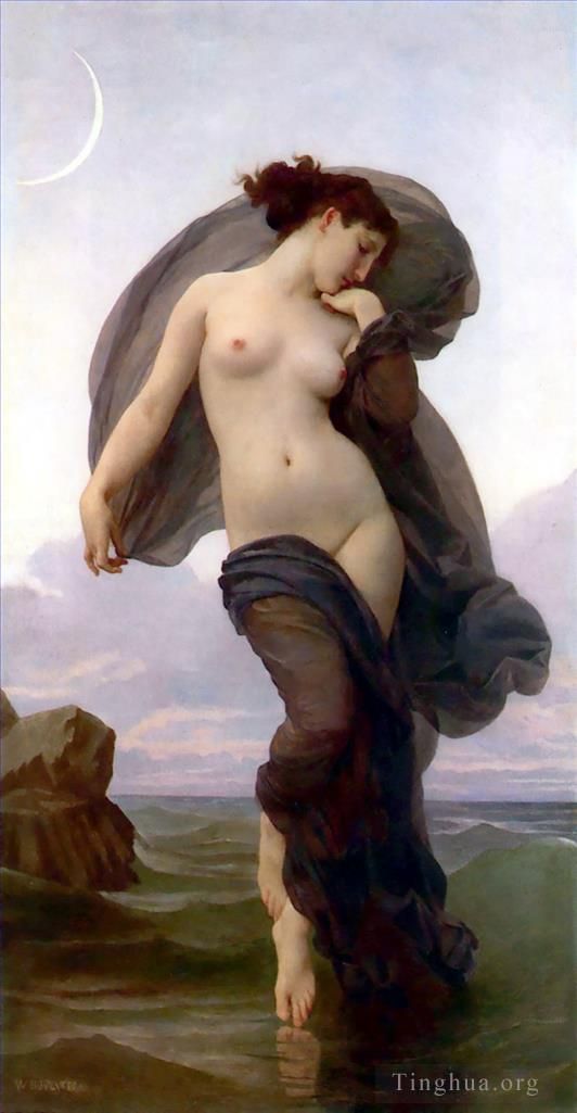 威廉·阿道夫·布格罗 的油画作品 -  《晚上的心情》