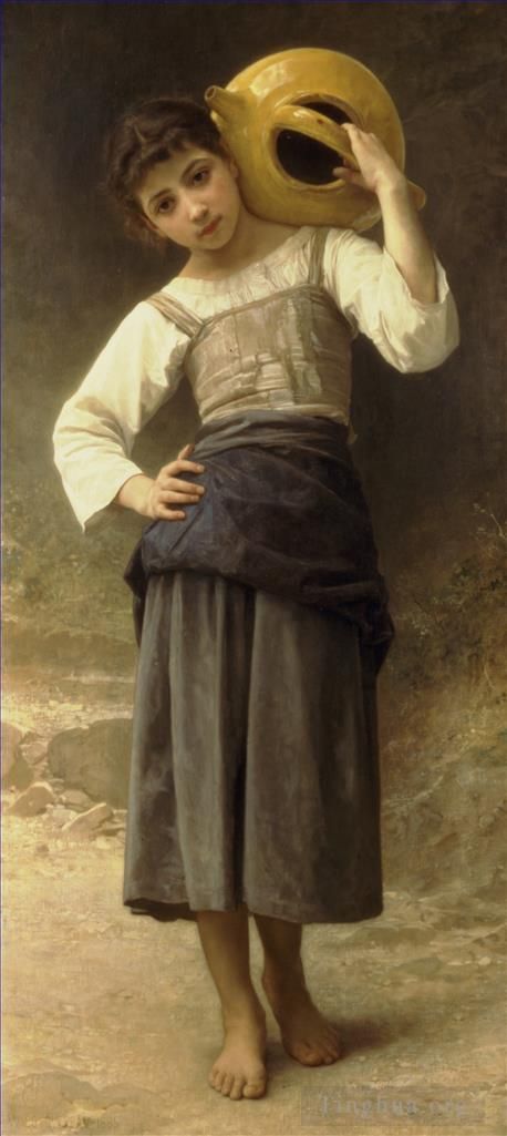 威廉·阿道夫·布格罗 的油画作品 -  《拉封丹的少女》