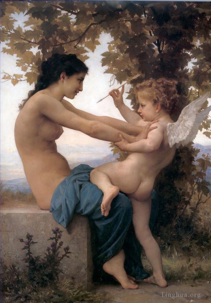 威廉·阿道夫·布格罗 的油画作品 -  《反对诽谤的年轻女子》