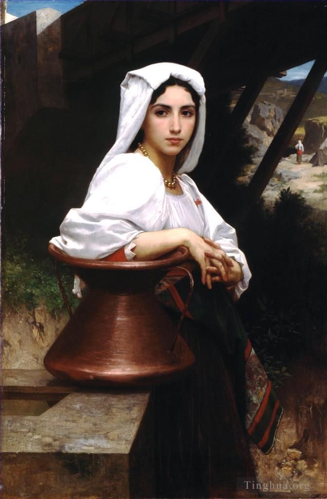 威廉·阿道夫·布格罗 的油画作品 -  《年轻的意大利人》