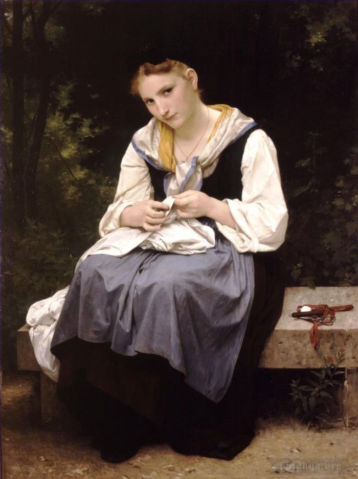 威廉·阿道夫·布格罗 的油画作品 -  《青年艺术家》