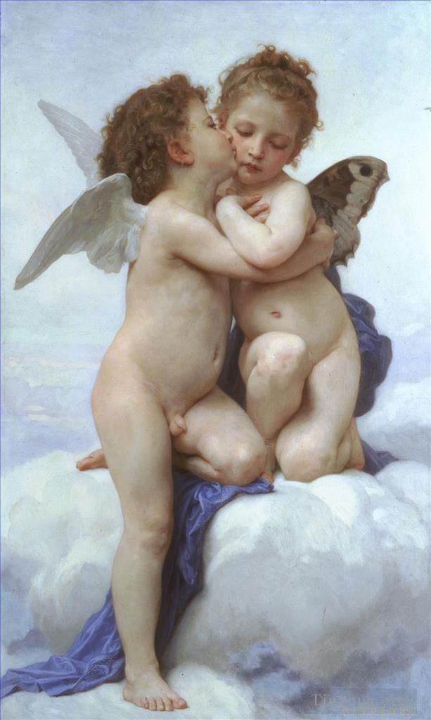 威廉·阿道夫·布格罗 的油画作品 -  《LAmour,et,Psyche,enfants,天使》