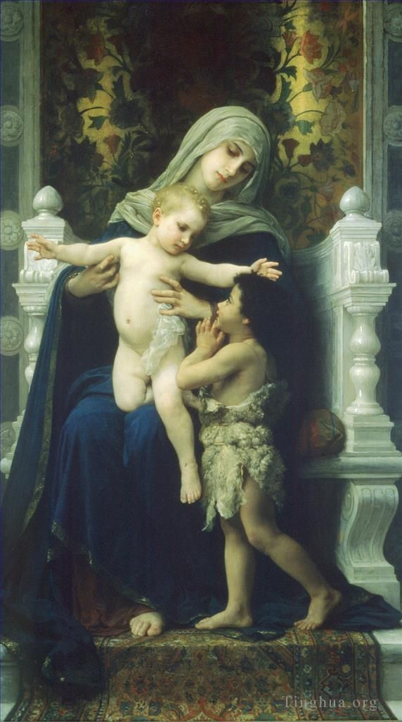 威廉·阿道夫·布格罗 的油画作品 -  《La,Vierge,LEnfant,Jesus,和,Saint,Jean,Baptiste2》