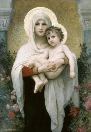 艺术家威廉·阿道夫·布格罗作品《玫瑰圣母》