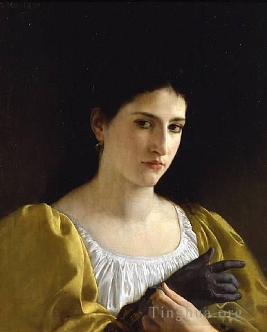 威廉·阿道夫·布格罗 的油画作品 -  《戴手套的女士,1870》
