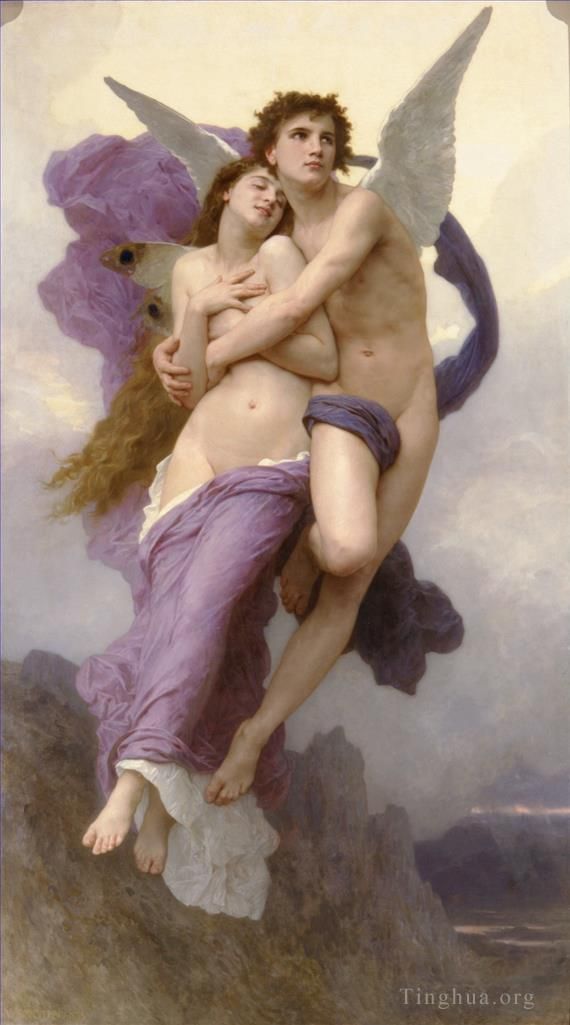 威廉·阿道夫·布格罗 的油画作品 -  《赛琪天使的狂欢》