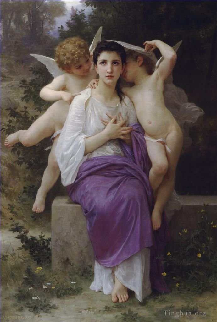 威廉·阿道夫·布格罗 的油画作品 -  《核心层次现实主义天使》