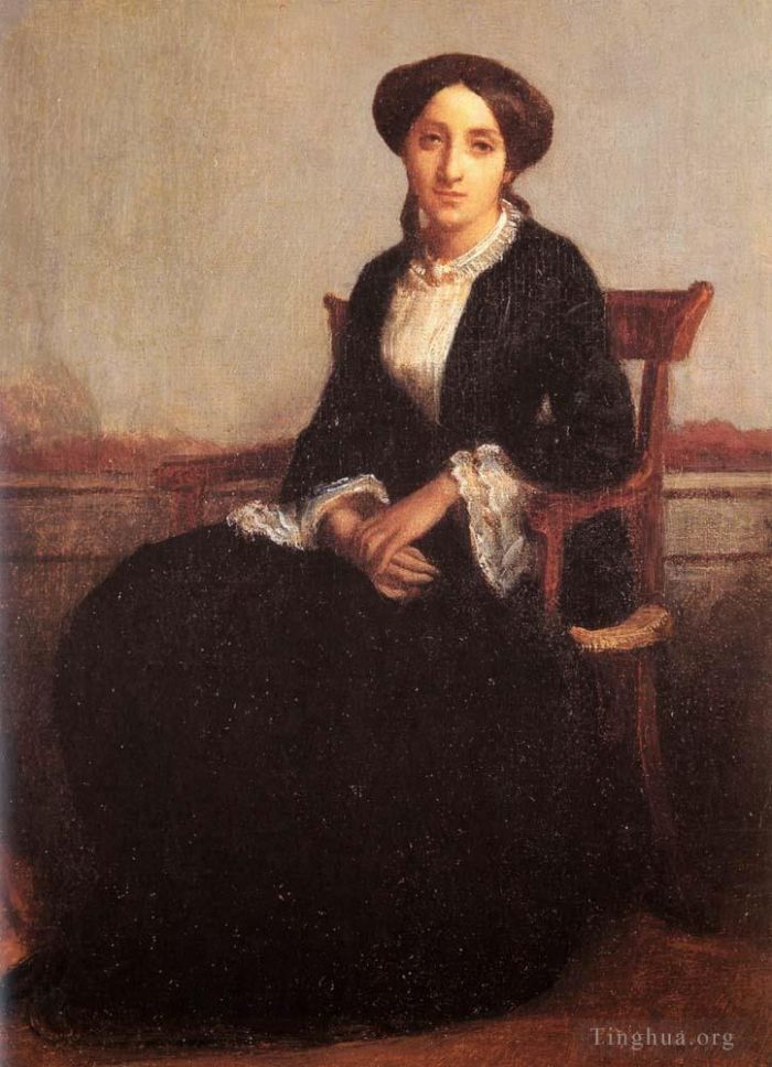 威廉·阿道夫·布格罗 的油画作品 -  《吉纳维芙·席琳,(Genevieve,Celine),的肖像》