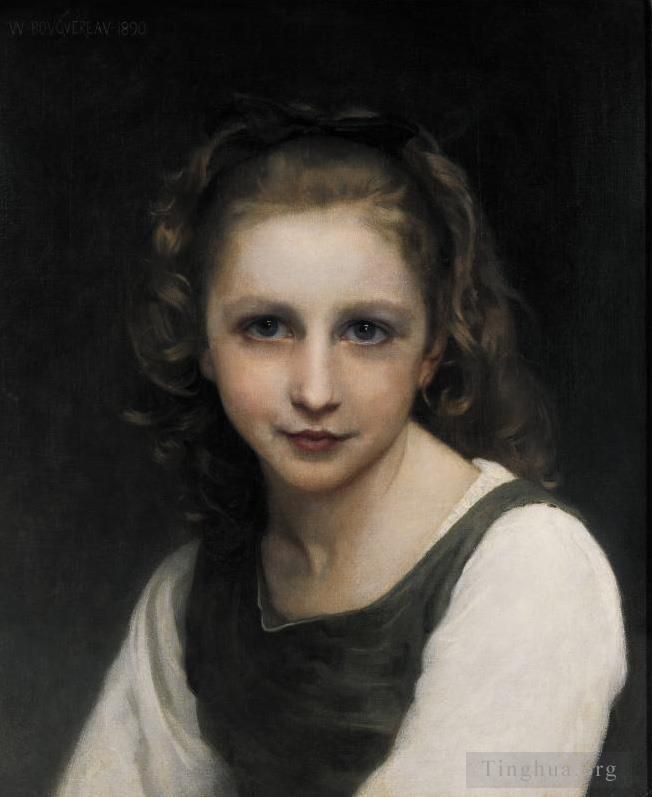 威廉·阿道夫·布格罗 的油画作品 -  《一个年轻女孩的肖像》