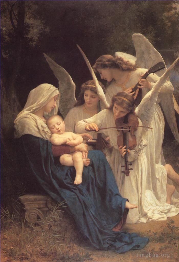 威廉·阿道夫·布格罗 的油画作品 -  《天使之歌现实主义天使》