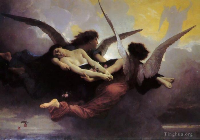 威廉·阿道夫·布格罗 的油画作品 -  《灵魂升天现实主义天使》
