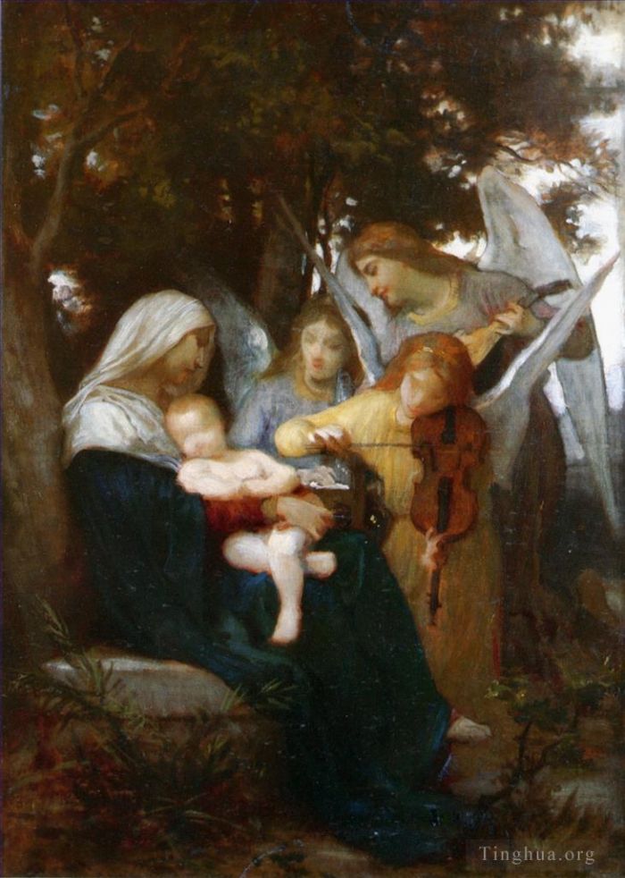 威廉·阿道夫·布格罗 的油画作品 -  《天使圣母研究》