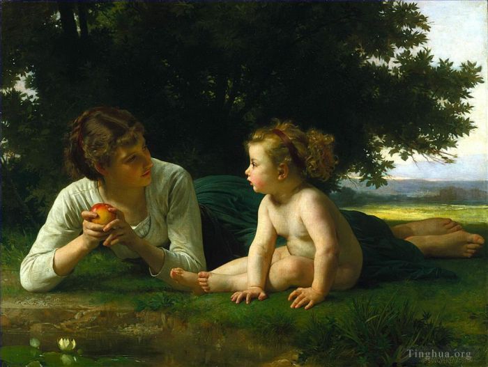 威廉·阿道夫·布格罗 的油画作品 -  《诱惑1880》