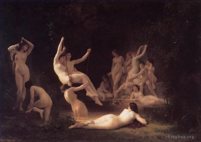 威廉·阿道夫·布格罗 的油画作品 -  《睡莲宫》