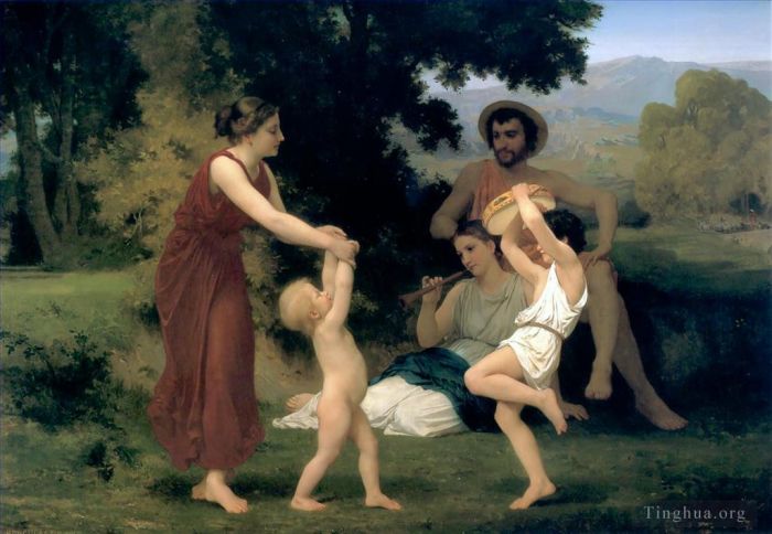 威廉·阿道夫·布格罗 的油画作品 -  《田园休闲,1868》