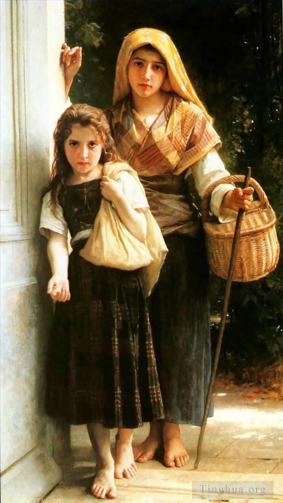 威廉·阿道夫·布格罗 的油画作品 -  《小乞丐》