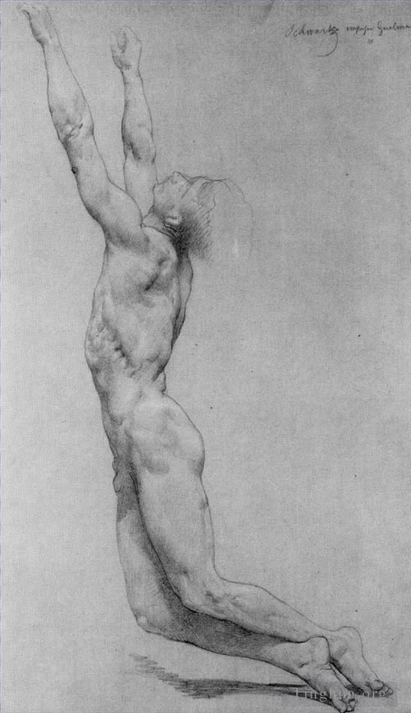 威廉·阿道夫·布格罗 的各类绘画作品 -  《铅笔鞭打基督研究》